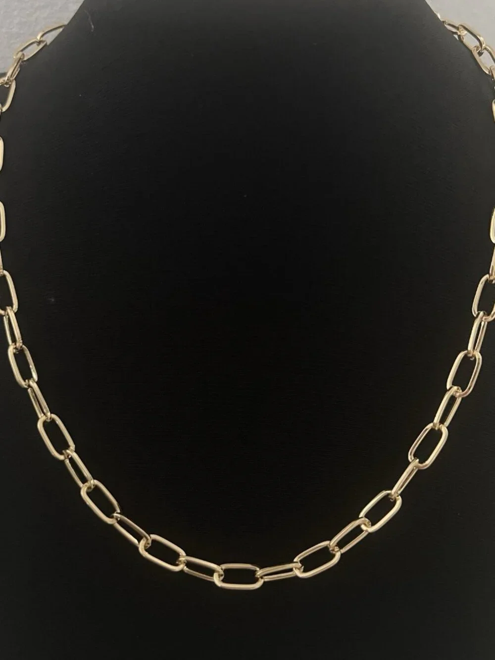 Gold Plated 2pc Layered Tear Drop Paperclip Chain Necklace Set Stainless Steel